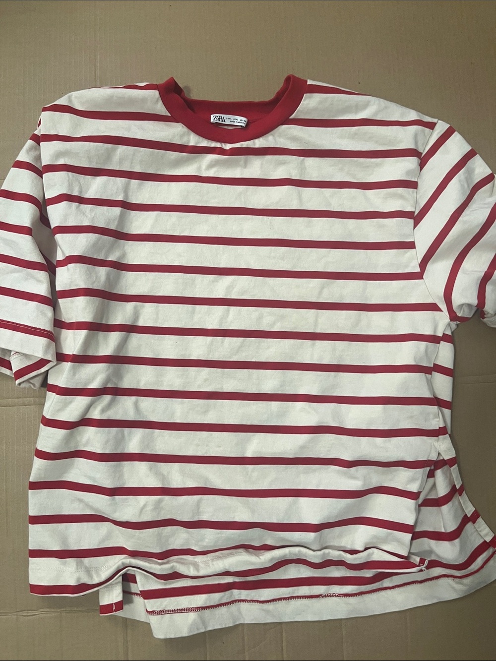 Zara red stopped t shirt